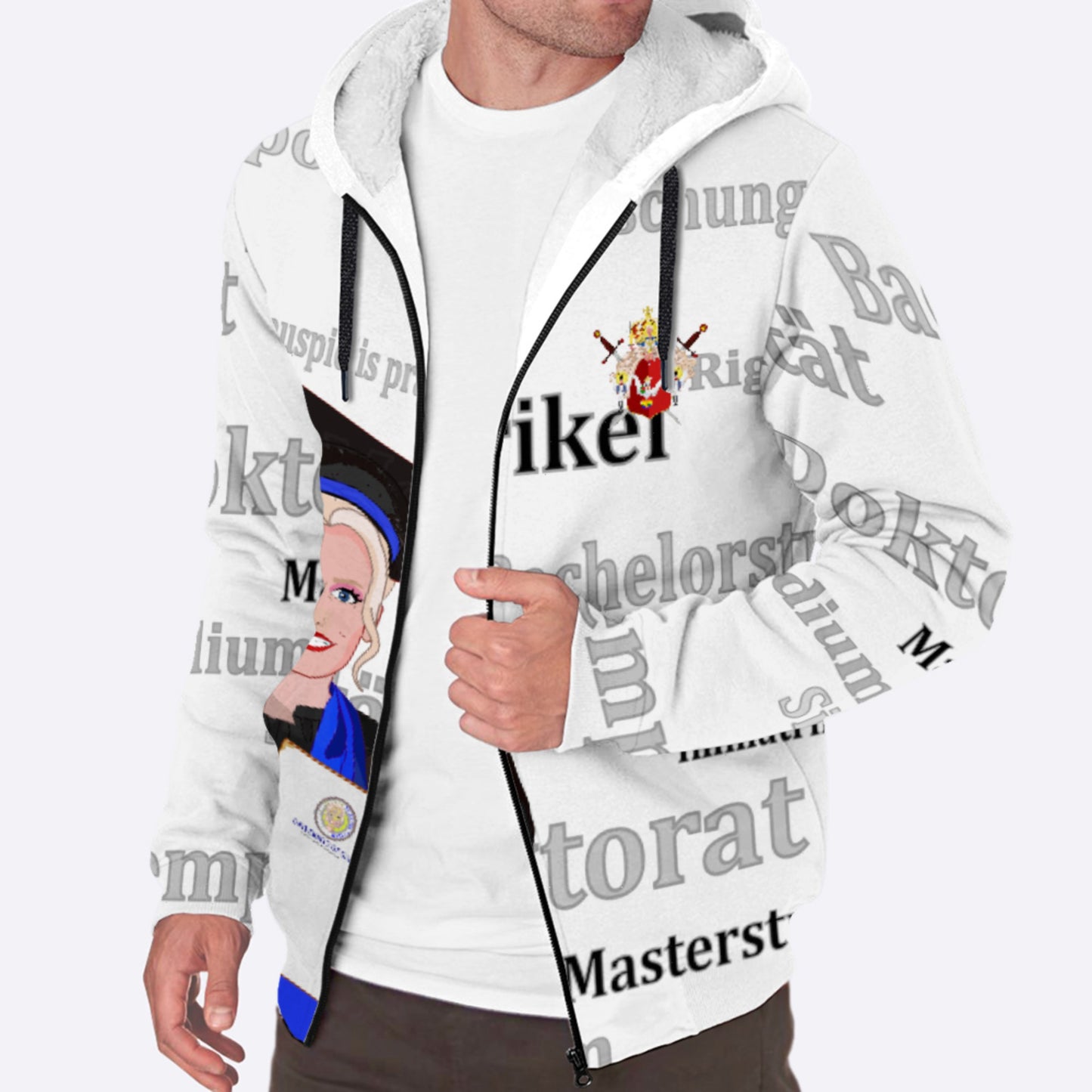 Plush Hoodie Global Freedom United Student Girl Silver Place Blond Hair 3