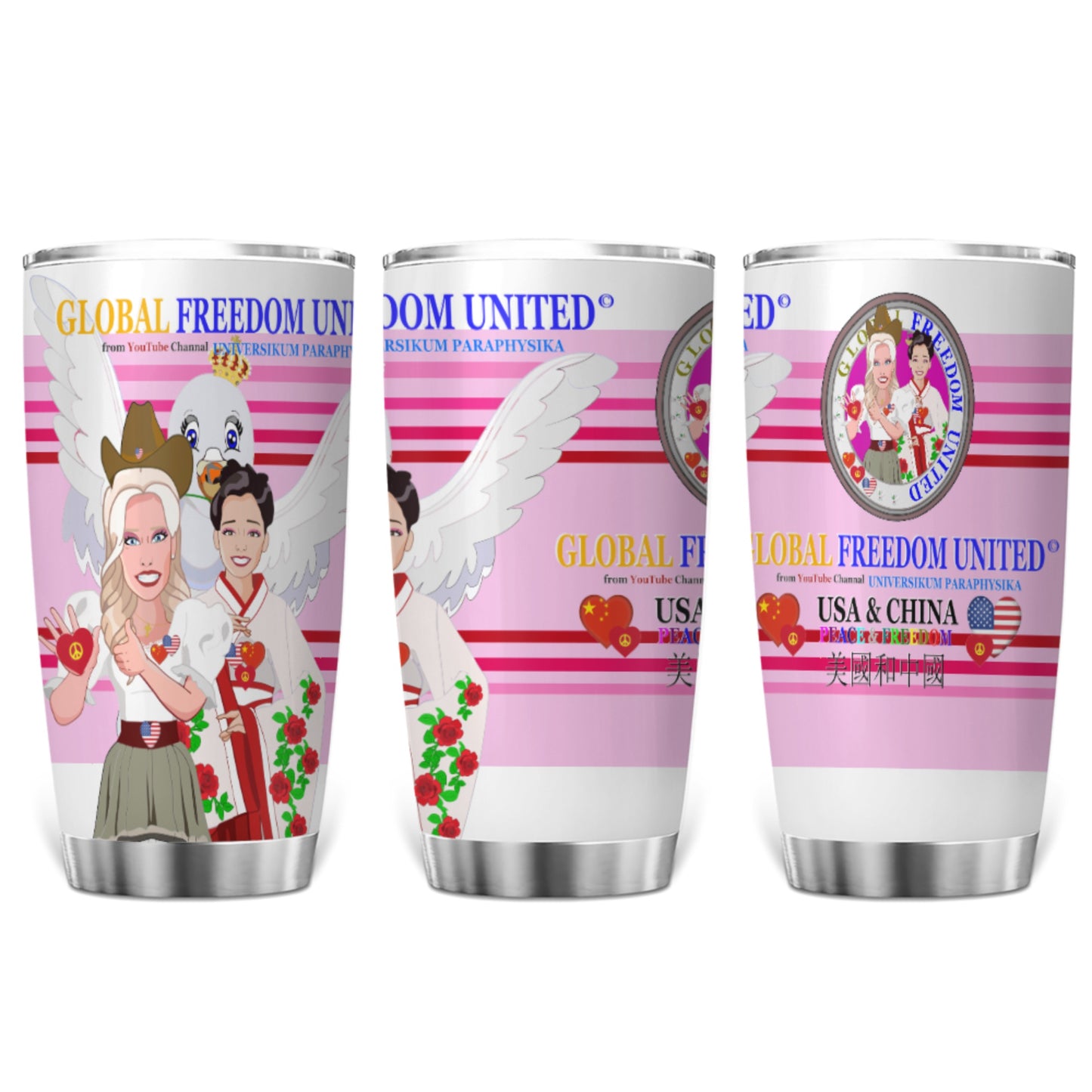 Tumbler Global Freedom United Men Usa & China Pink