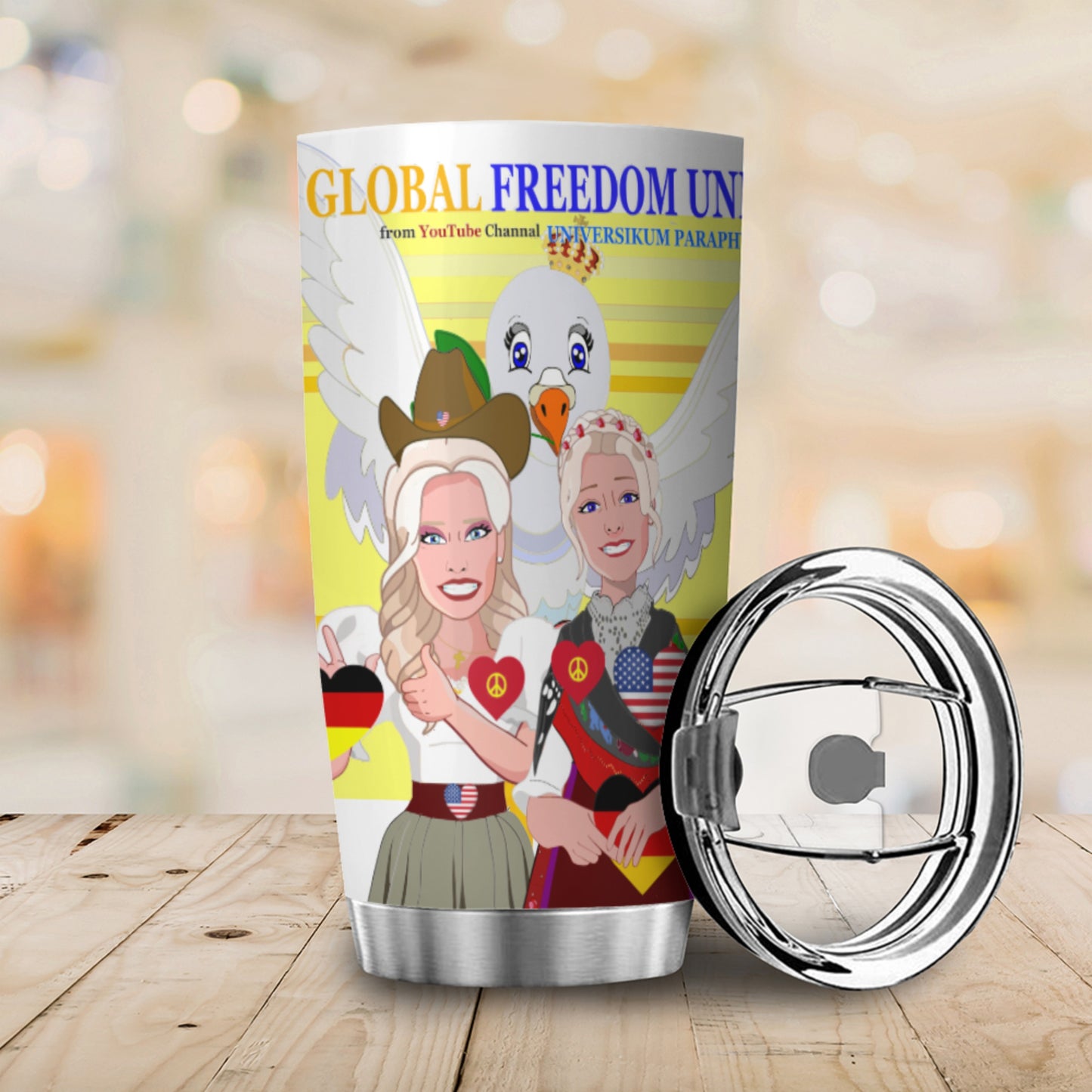 Tumbler Global Freedom United Women Usa & Germany Yellow