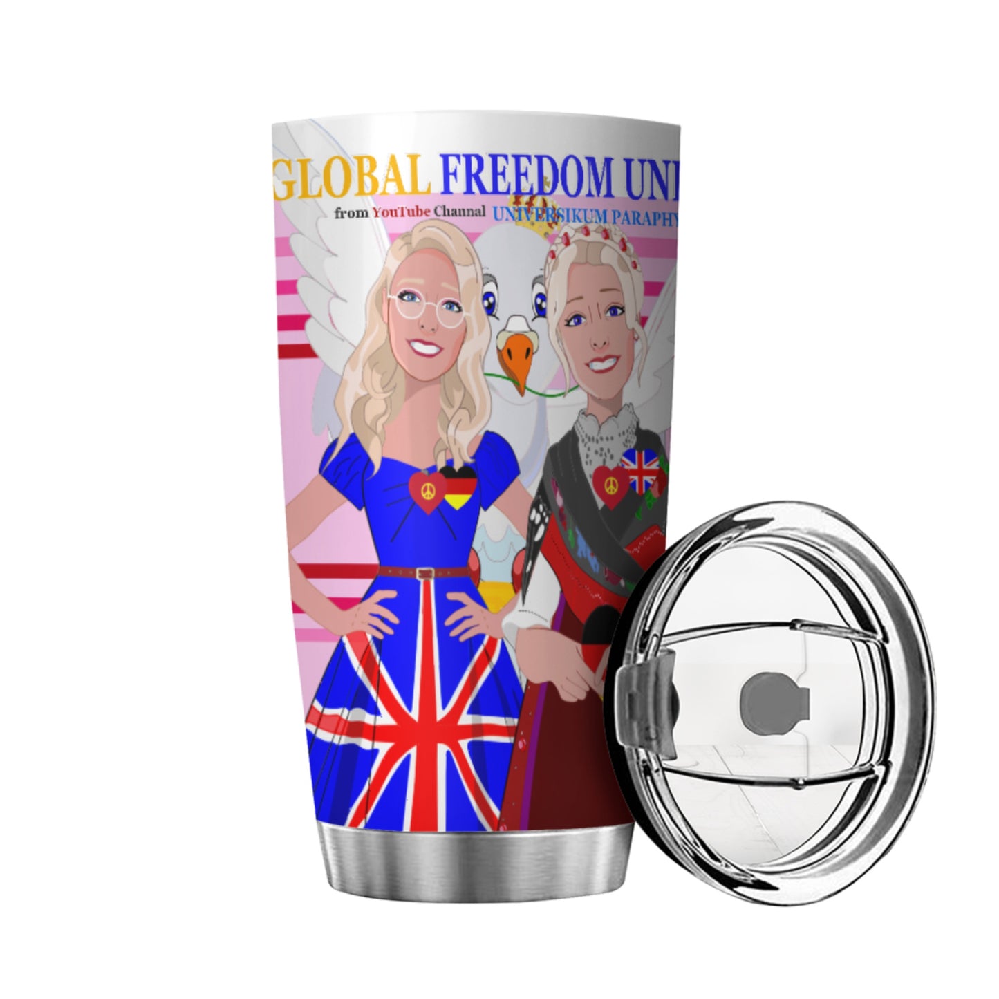 Tumbler Global Freedom United Women England & Germany Old Peace Pink