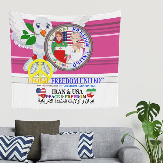 Tapestry Global Freedom United Women Iran & Usa Old Peace Pink