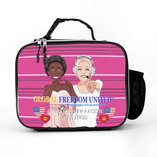 Leather Meal Back GLOBAL FREEDOM UNITED© Women Anti Fascism & Racism USA Pink