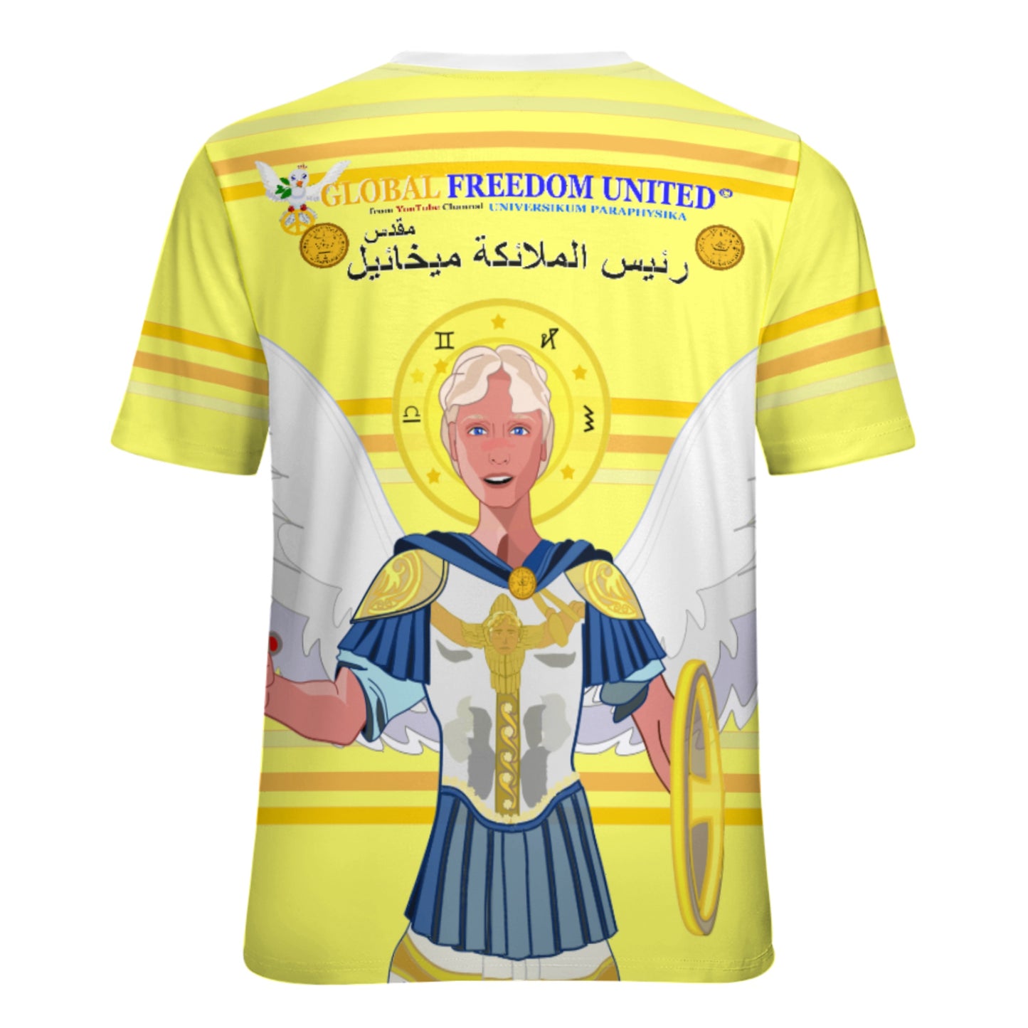 Women´s T-shirt Global Freedom United Archangel Michael Arabic V1 Yellow