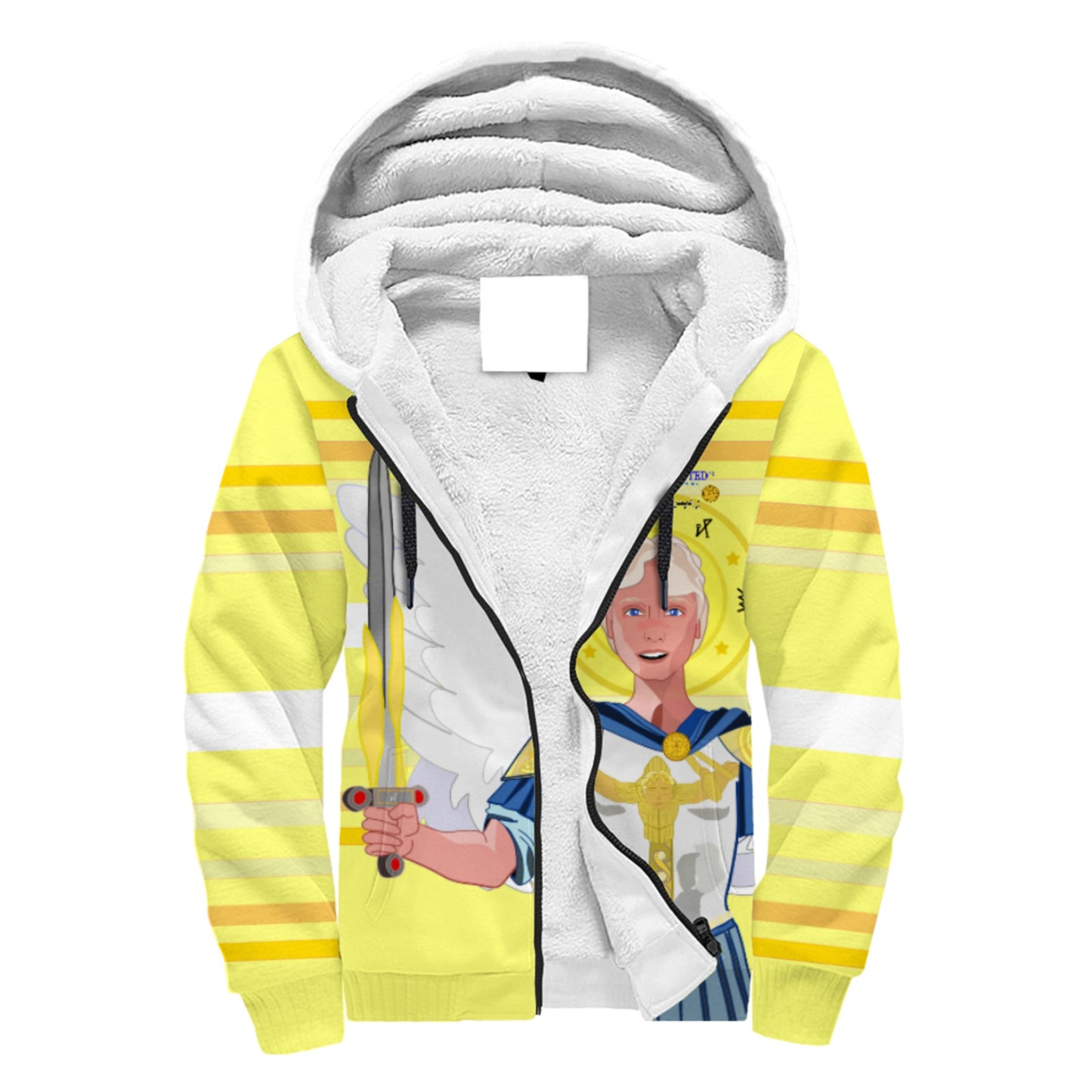 Plush Hoodie Global Freedom United Archangel Michael Arabic V1 Yellow