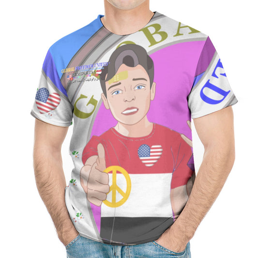 Men´s T-shirt GLOBAL FREEDOM UNITED© Men Yemen & USA Blue