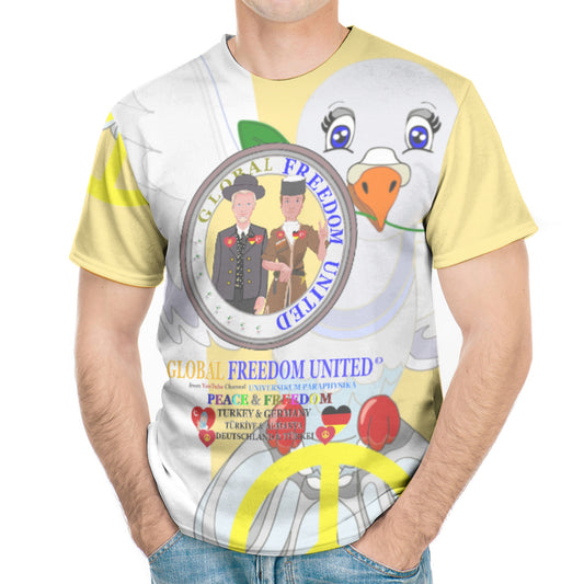 Men´s T-shirt 1 GLOBAL FREEDOM UNITED© Men Germany & Turkey Yellow