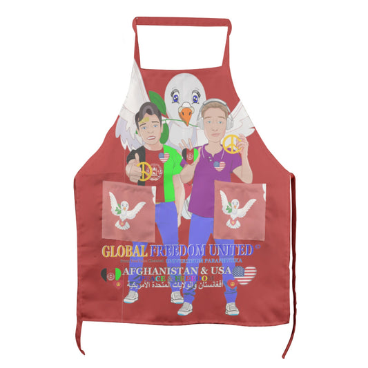 Apron GLOBAL FREEDOM UNITED© Women AFGHANISTAN & USA Red