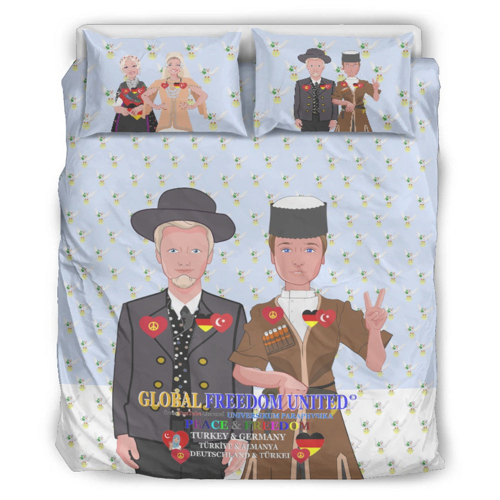 Bed Line GLOBAL FREEDOM UNITED© Men Turkey & Germany Light Blue
