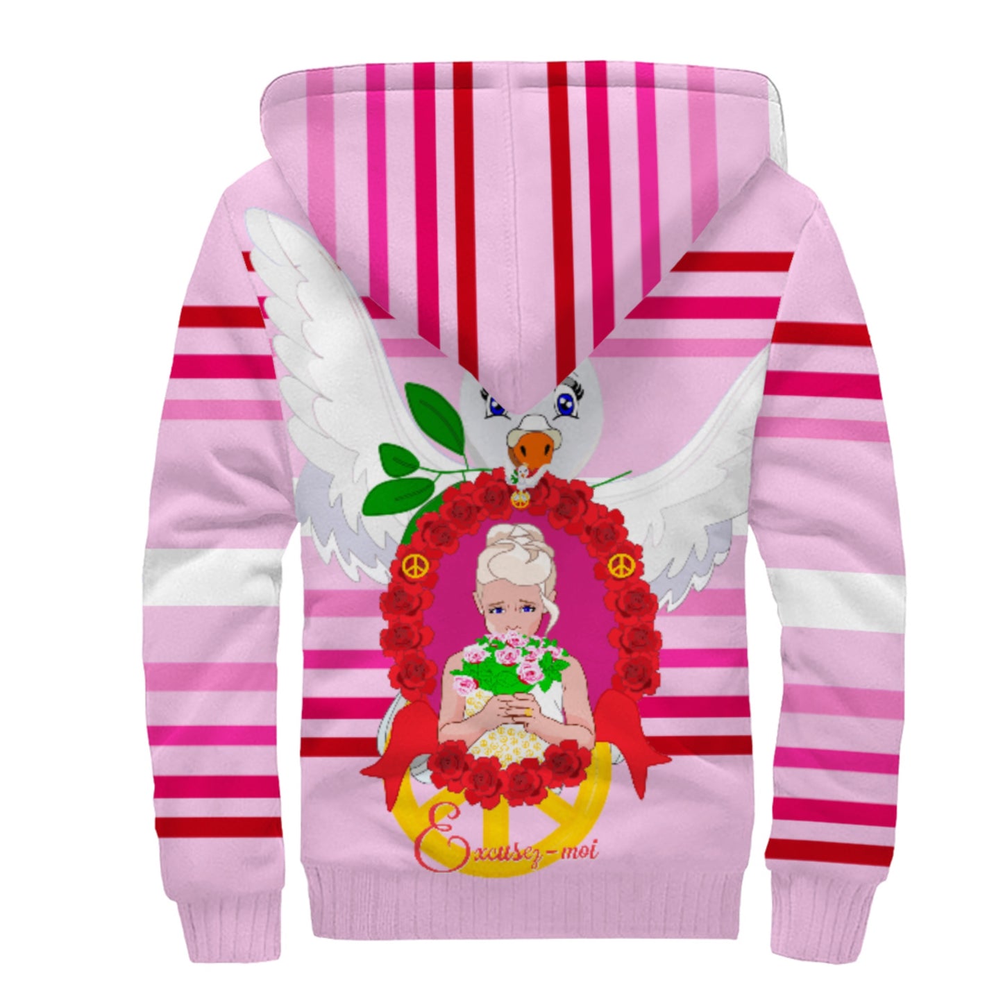 Plush Hoodie GLOBAL FREEDOM UNITED© Une fille dit désoié Excusez-moi