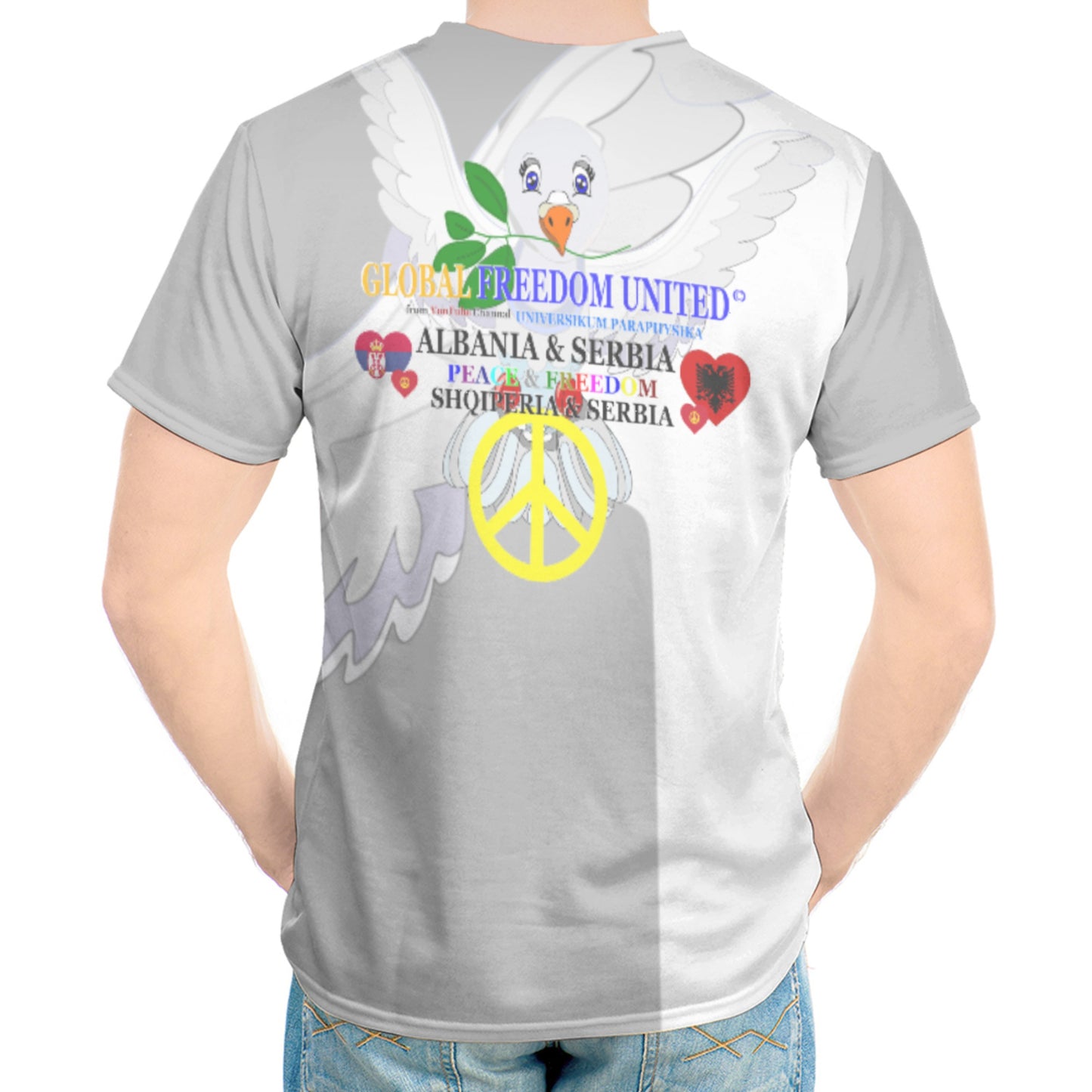 Men´s T-shirt GLOBAL FREEDOM UNITED© Men Albania & Serbia Grey