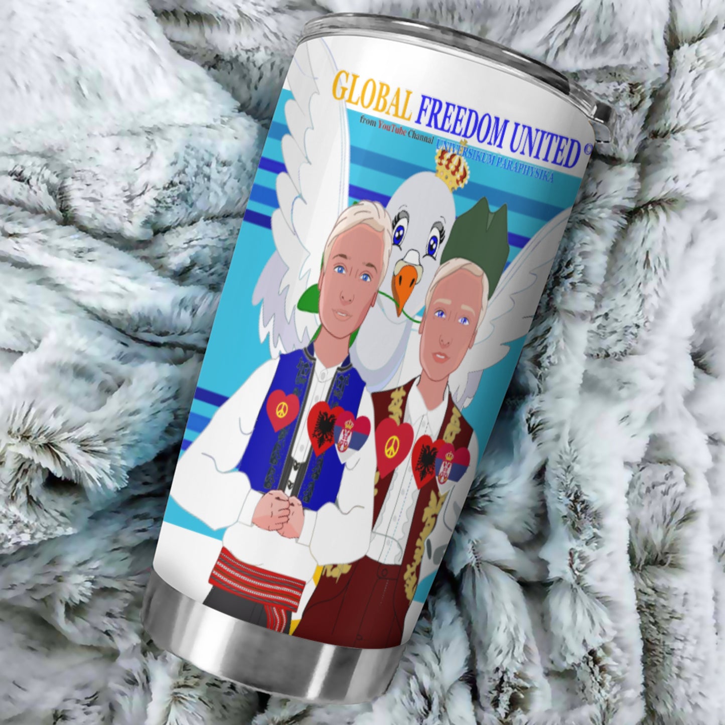 Tumbler Global Freedom United Men Albania & Serbia Old Peace Blue 1