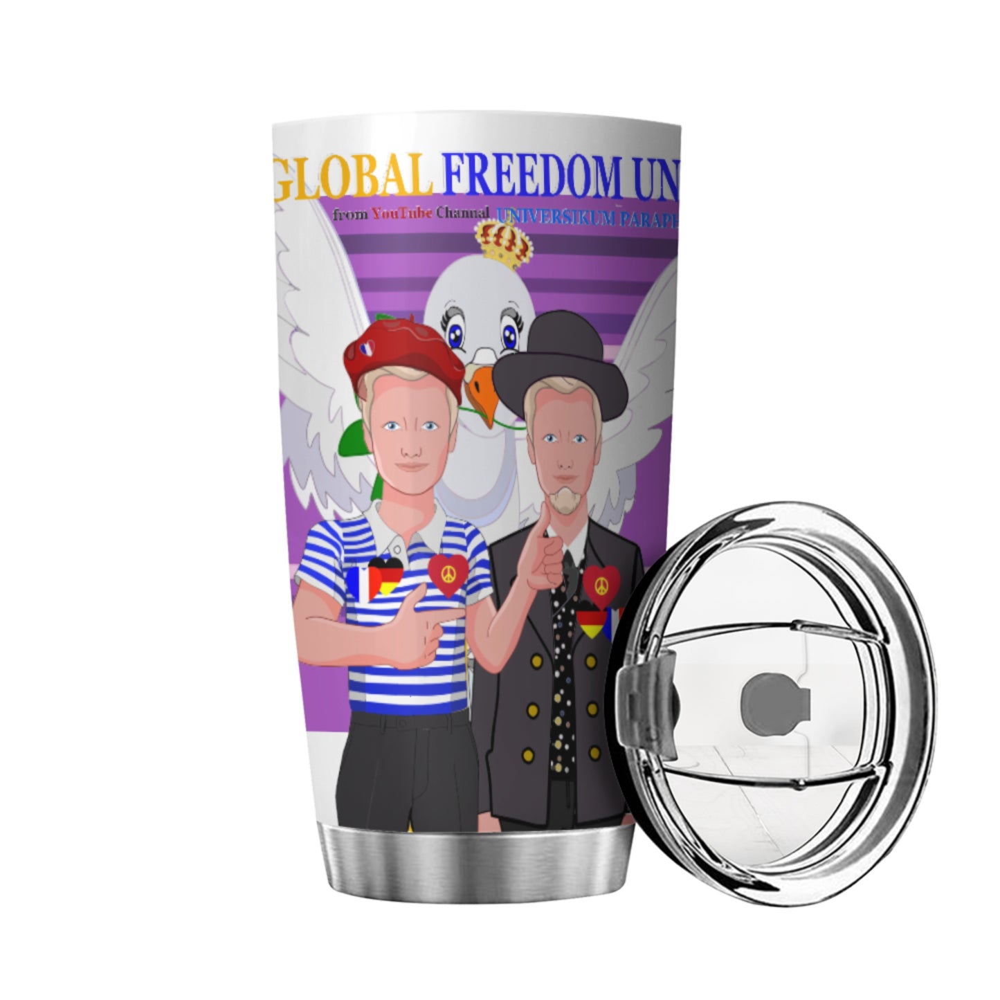 Tumbler Global Freedom United Men French & Germany Old Peace Lilac