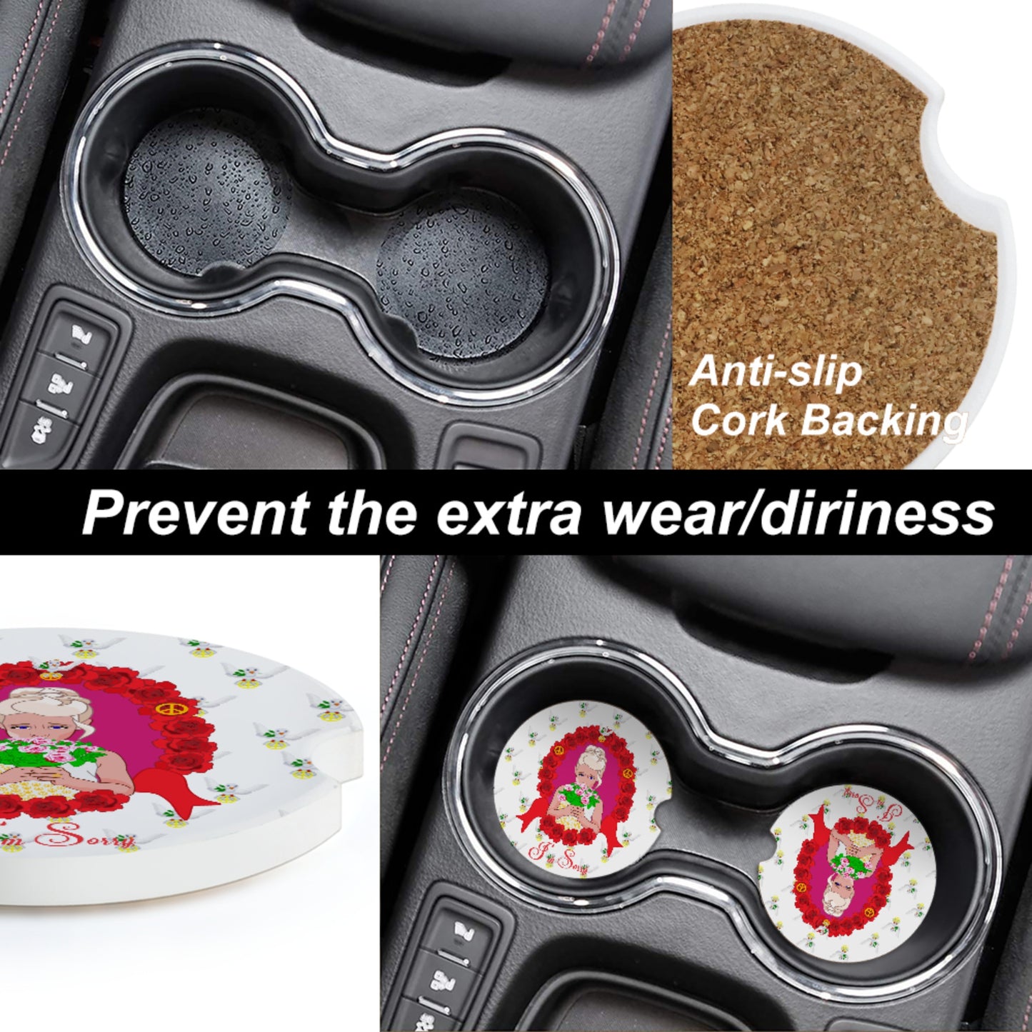 Ceramic Car Coaster Global Freedom United I´m Sorry From A Girl