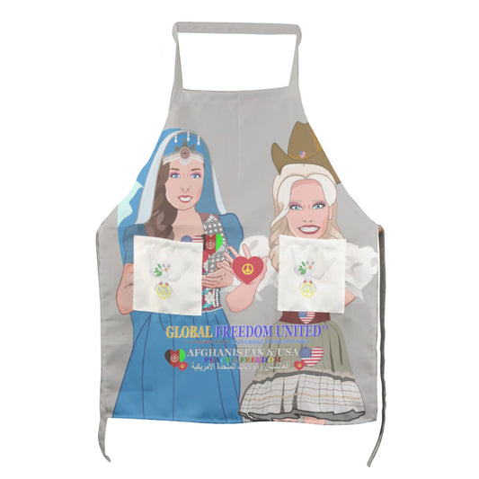 Apron GLOBAL FREEDOM UNITED© Women AFGHANISTAN & USA Grey