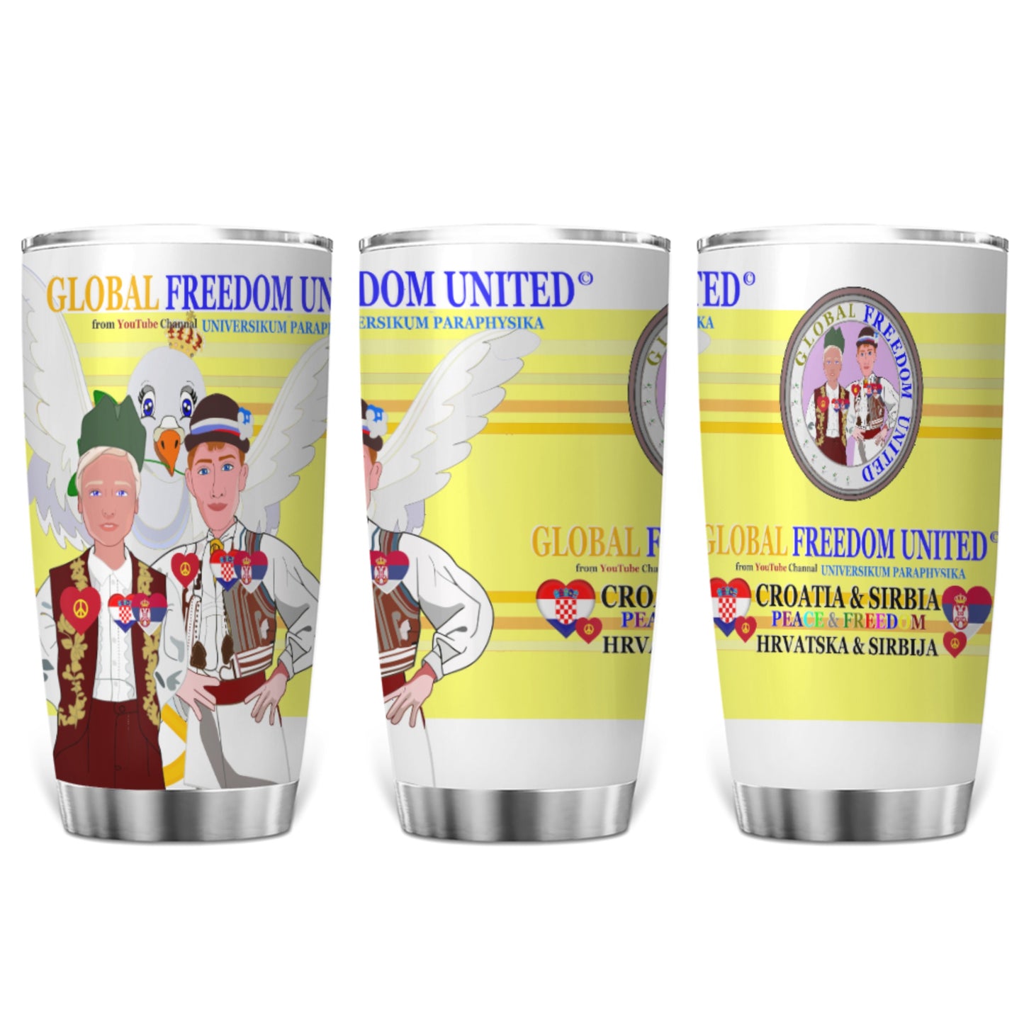Tumbler Global Freedom United Men Croatia & Serbia Yellow