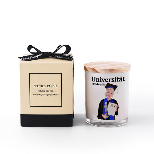 Scented Soy Candle Global Freedom United Student Girl Silver Place Blond Hair 1