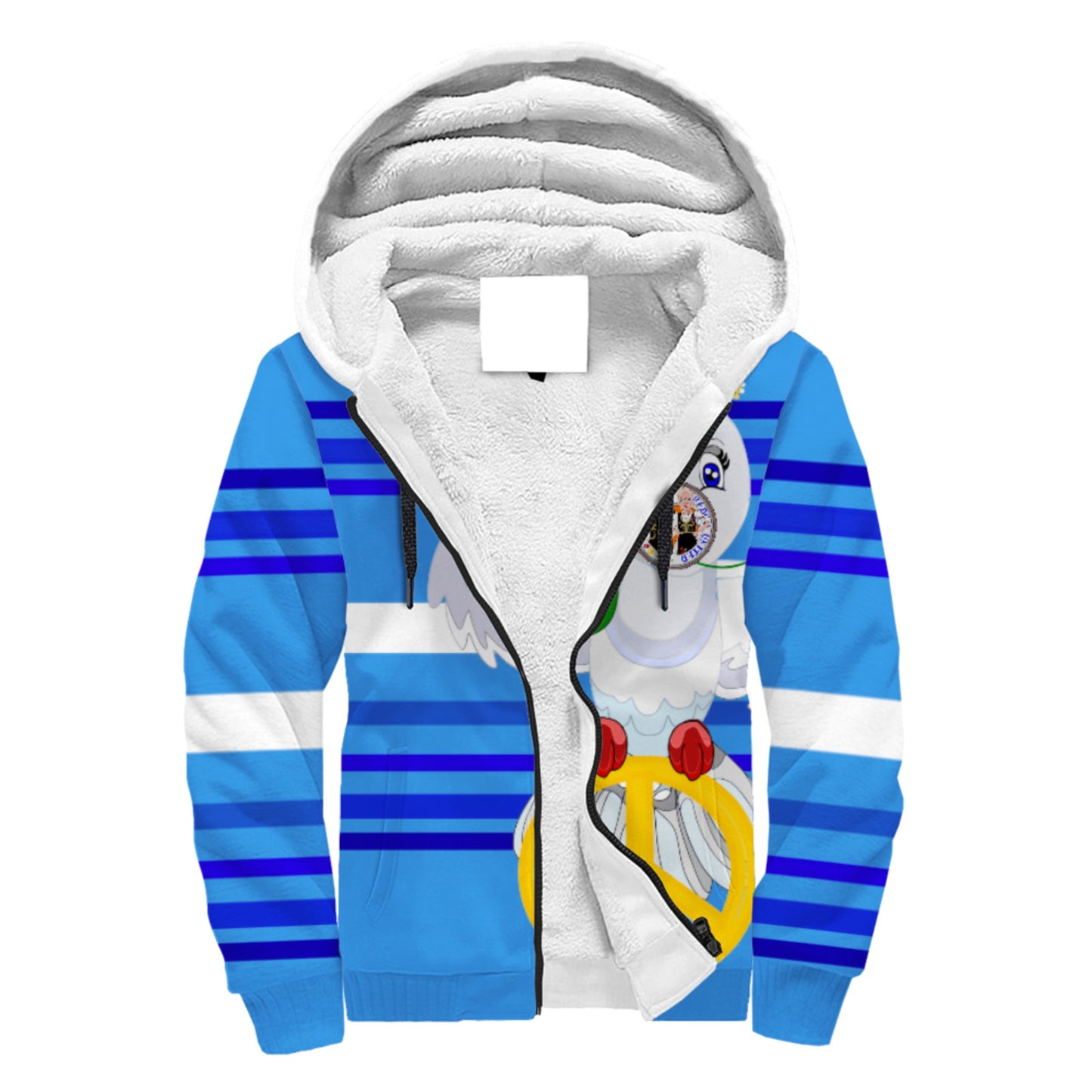 Plush Hoodie 1 Global Freedom United Couple Edition Serbia  Deep Blue