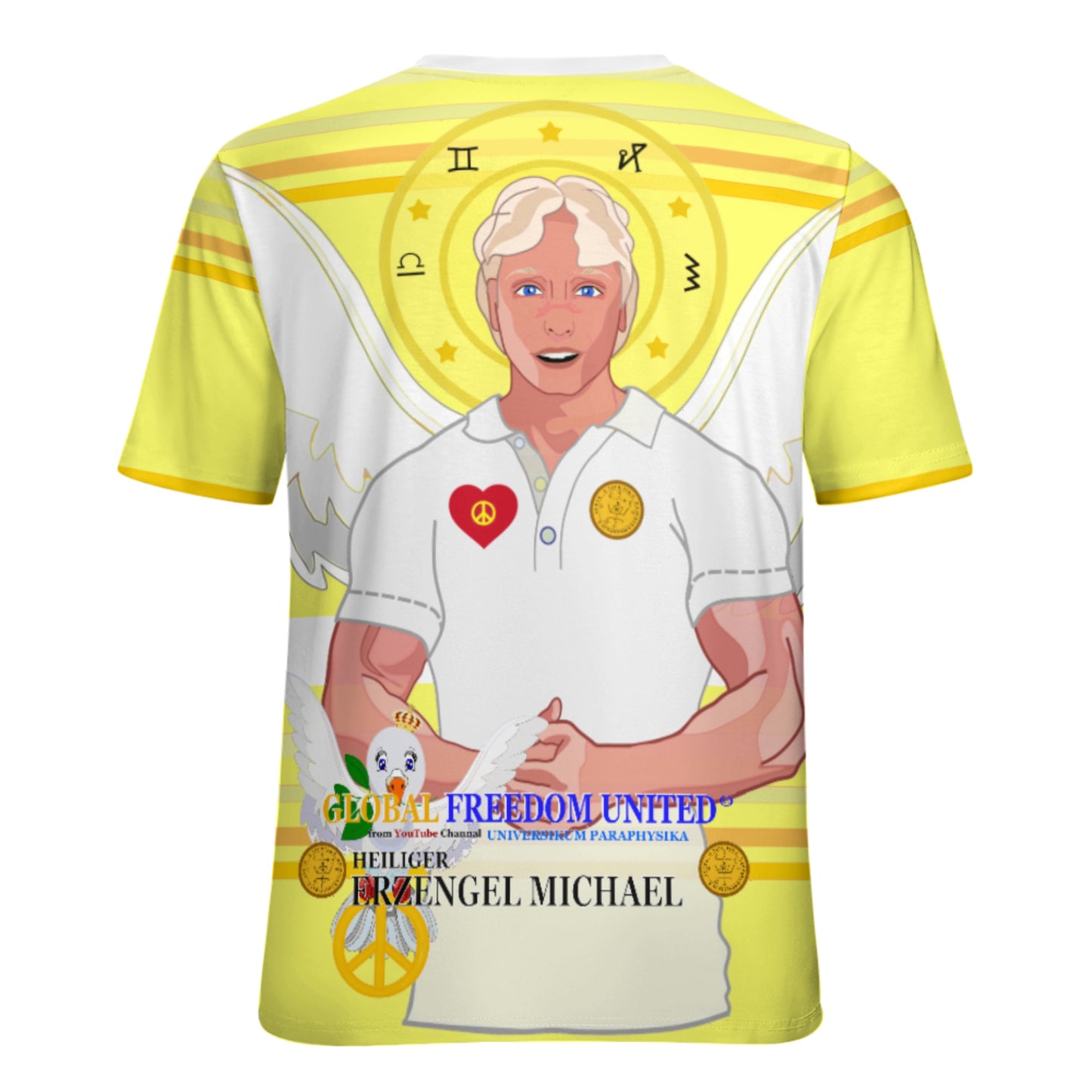 Women´s T-shirt Global Freedom United Archangel Michael German Yellow
