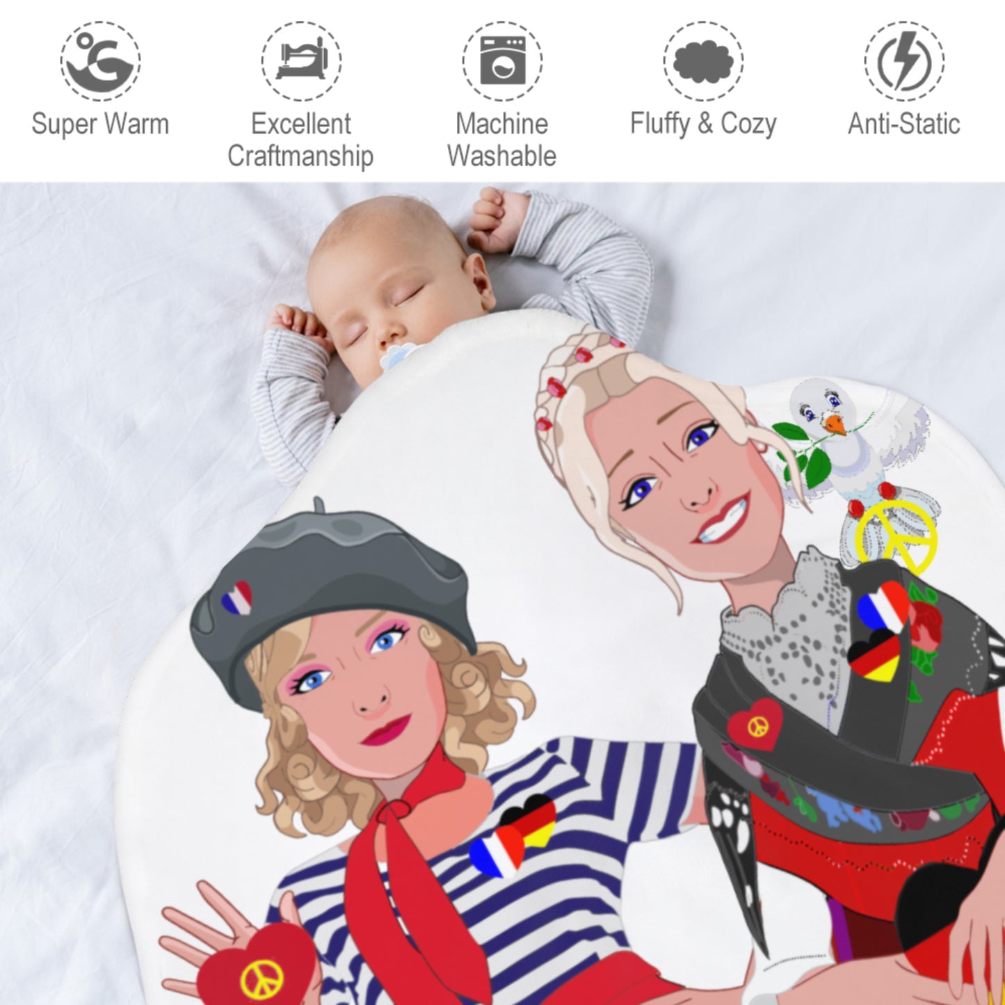 Blankets For Kits Global Freedom United Girls Frenach & Germany Old Peace