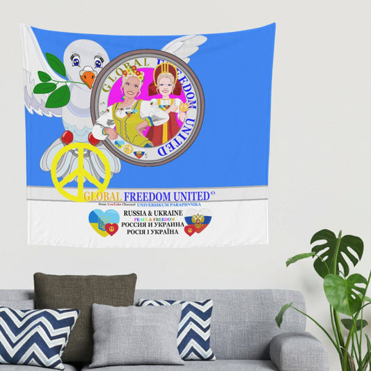 Tapestry Global Freedom United Women Ukraina & Russia Old Peace Blue