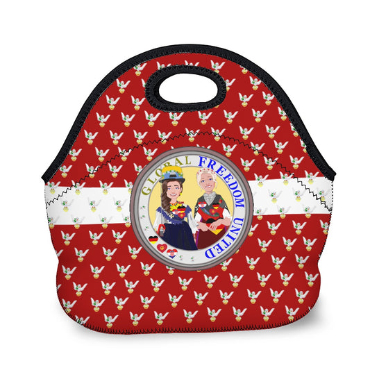 Meal Back GLOBAL FREEDOM UNITED© Girl Croatia & Germany and Dove of Peace RED