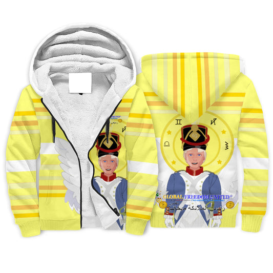 Plush Hoodie Global Freedom United Archangel Michael Arabic V3 Yellow