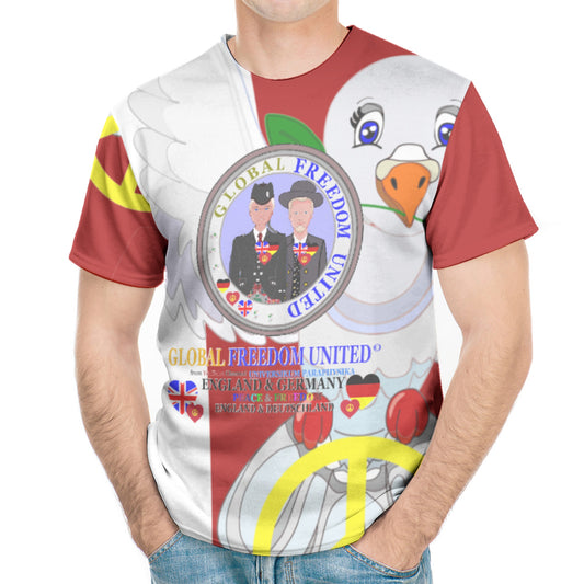 Men´s T-shirt GLOBAL FREEDOM UNITED© Men England & Germany V2 Red