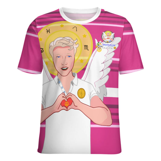Women´s T-shirt GLOBAL FREEDOM UNITED© Archangel Rafael German Pink1