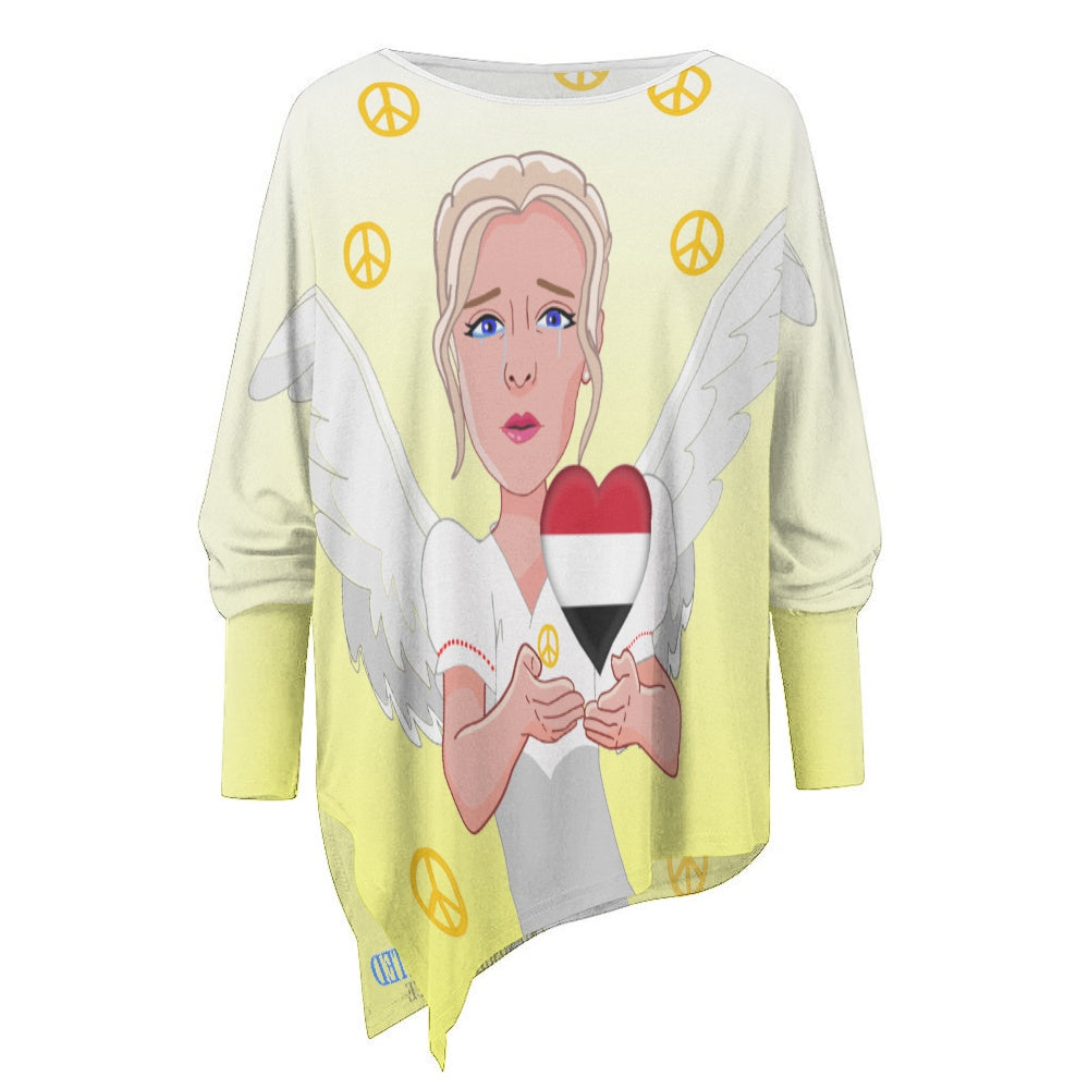 Pullover Long Sleeve T-shirt GLOBAL FREEDOM UNITED© Peace Angel for Yemen