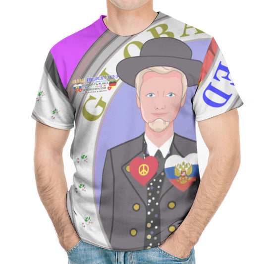 Men´s T-shirt GLOBAL FREEDOM UNITED© Men Russia & Germany V2 Lilac