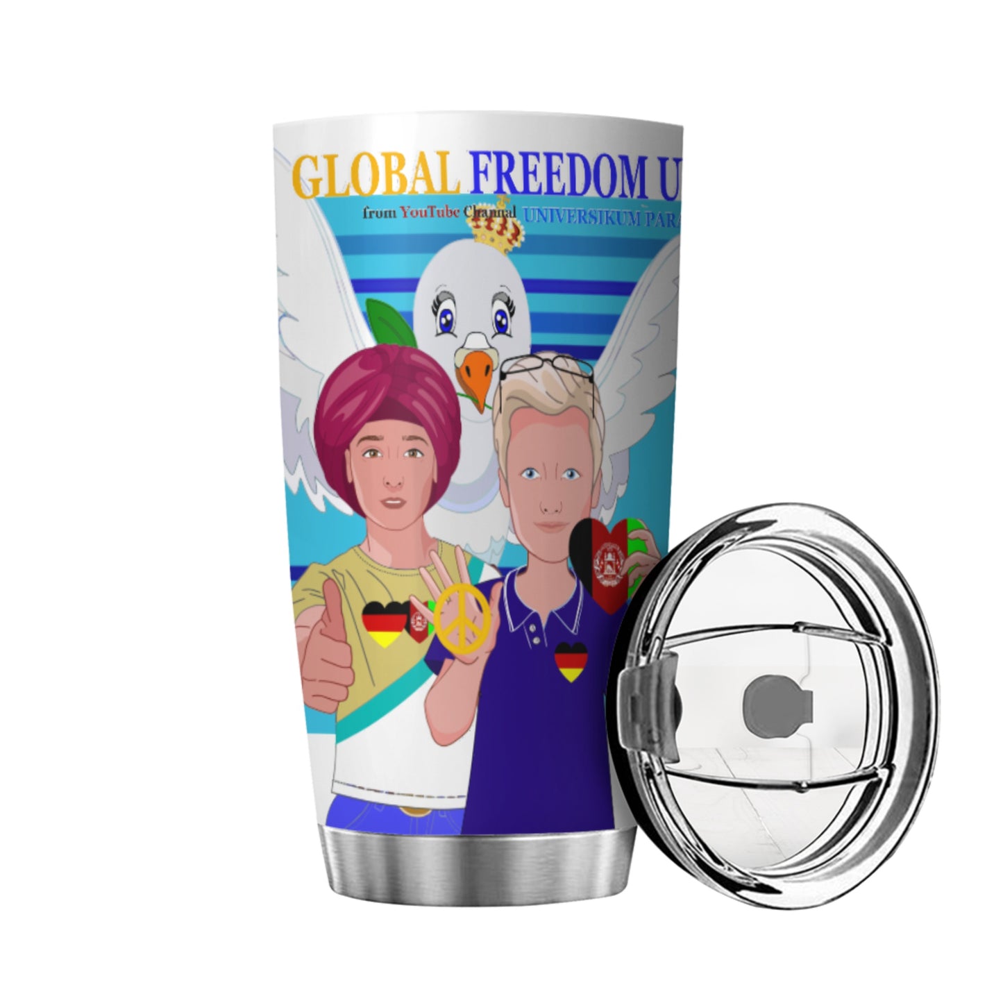 Tumbler Global Freedom United Men Afghanistan & Germany Old Peace Blue