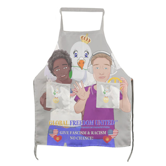 Apron GLOBAL FREEDOM UNITED© Men Anti Fascism & Racism USA Grey