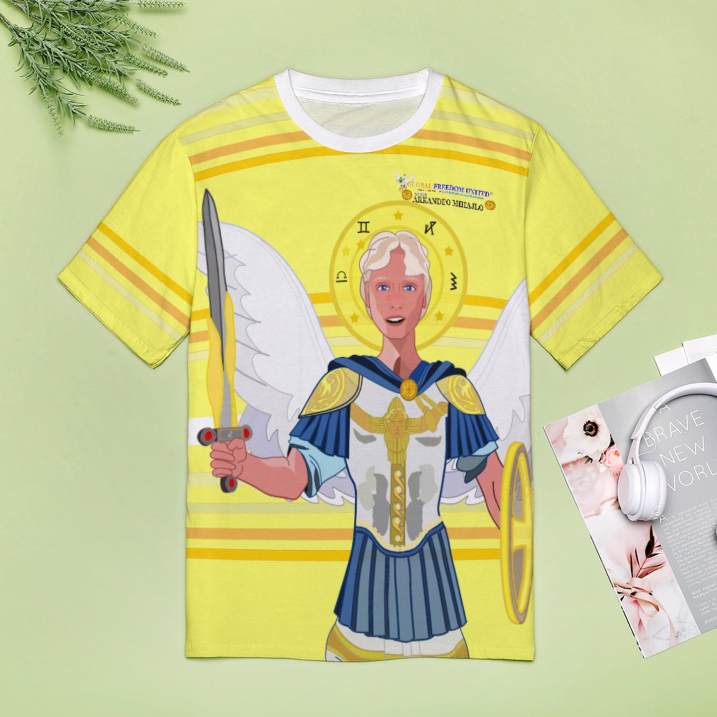 Women´s T-shirt Global Freedom United Archangel Michael Croatia V1 Yellow