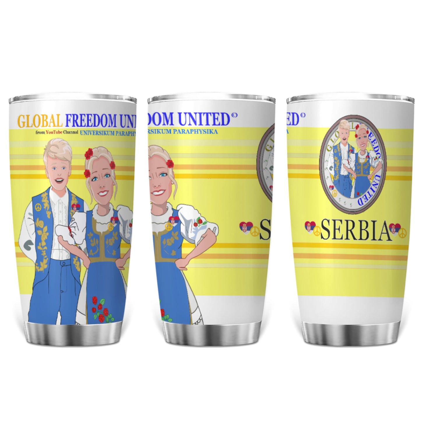 Tumbler Global Freedom United Couple Edition Serbia Blue Yellow