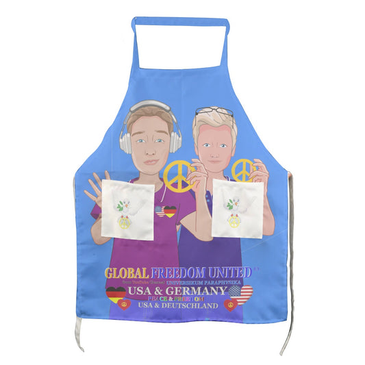 Apron GLOBAL FREEDOM UNITED© Men USA & Germany Blue