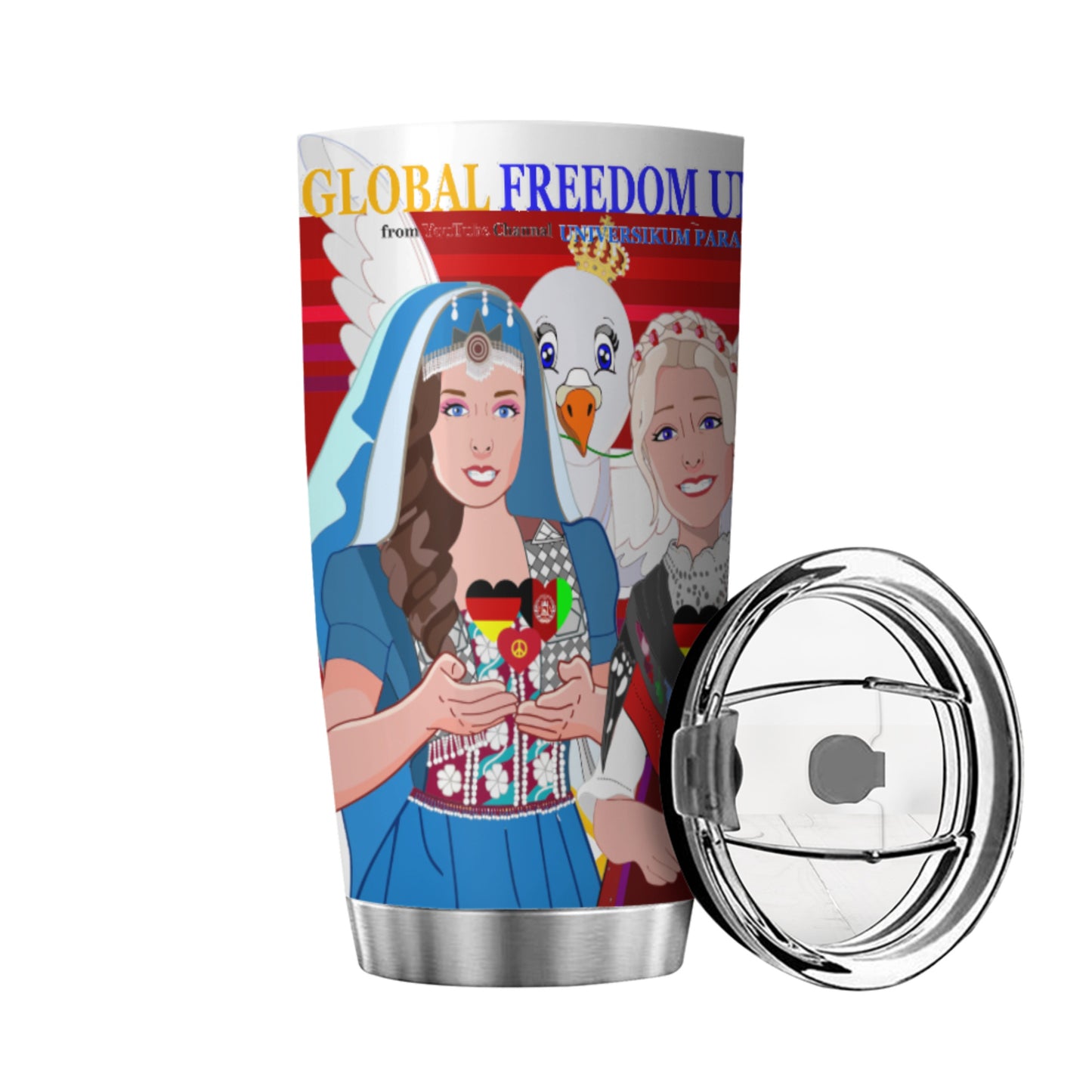 Tumbler Global Freedom United Women Afghanistan & Germany Old Peace Red
