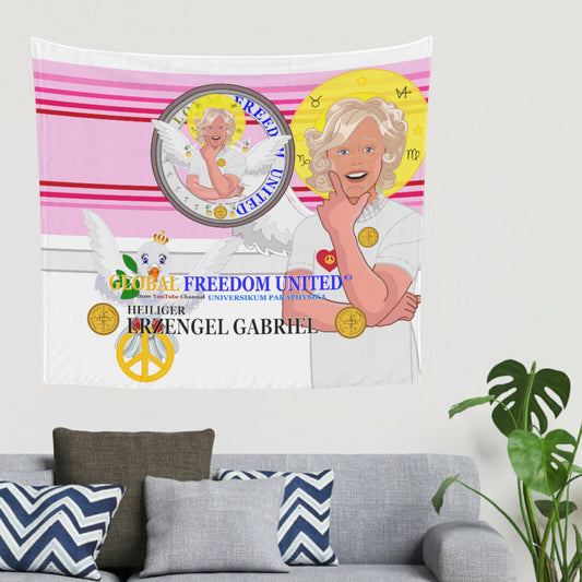 Tapestry GLOBAL FREEDOM UNITED©  Archangel Gabriel German Pink2