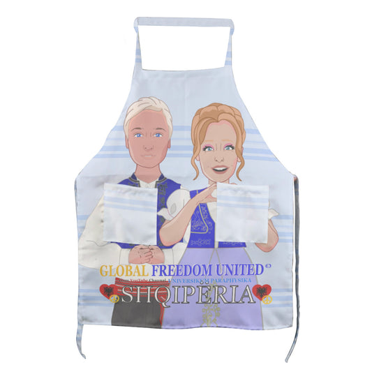 Apron GLOBAL FREEDOM UNITED© Couple Edition Albania Light Blue