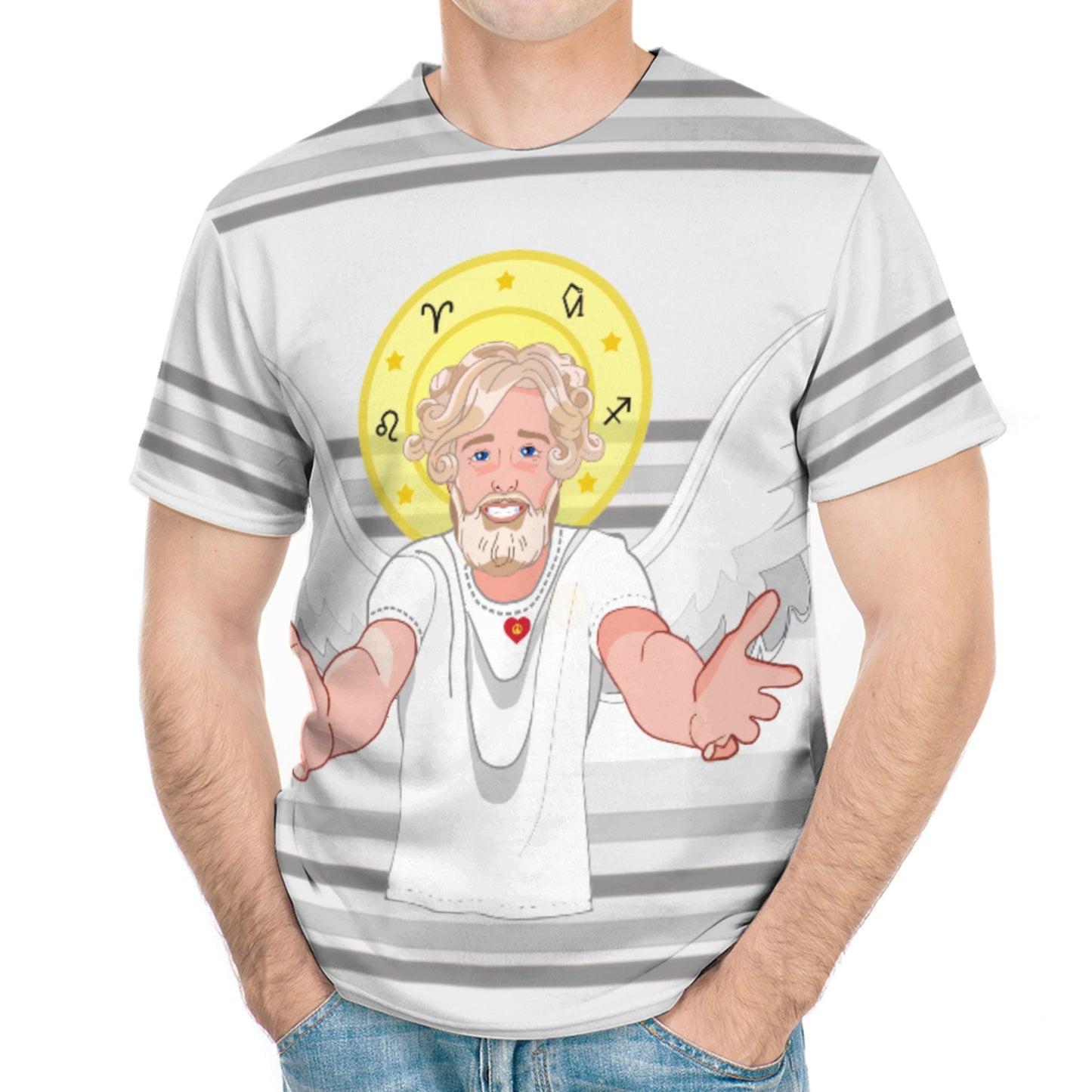 Men´s T-shirt Global Freedom United Archangel Uriel Grey