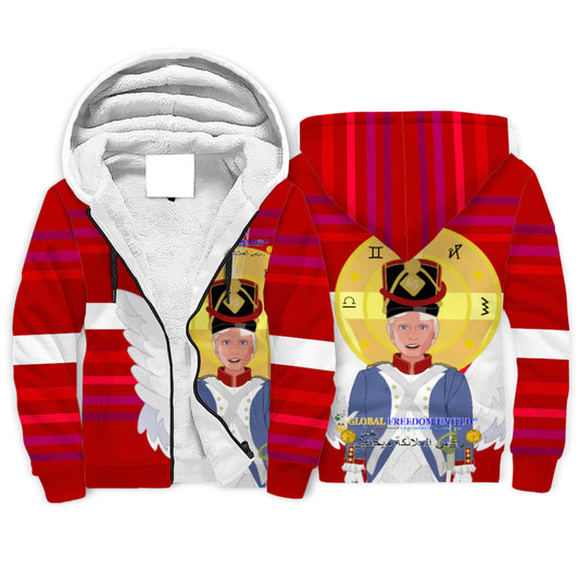 Plush Hoodie Global Freedom United Archangel Michael Arabic V3 Red