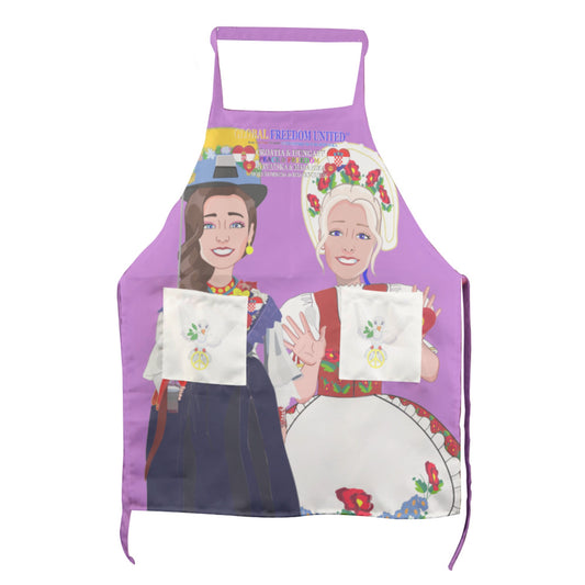 Apron GLOBAL FREEDOM UNITED© Women Croatia & Hungary V2 Lilac