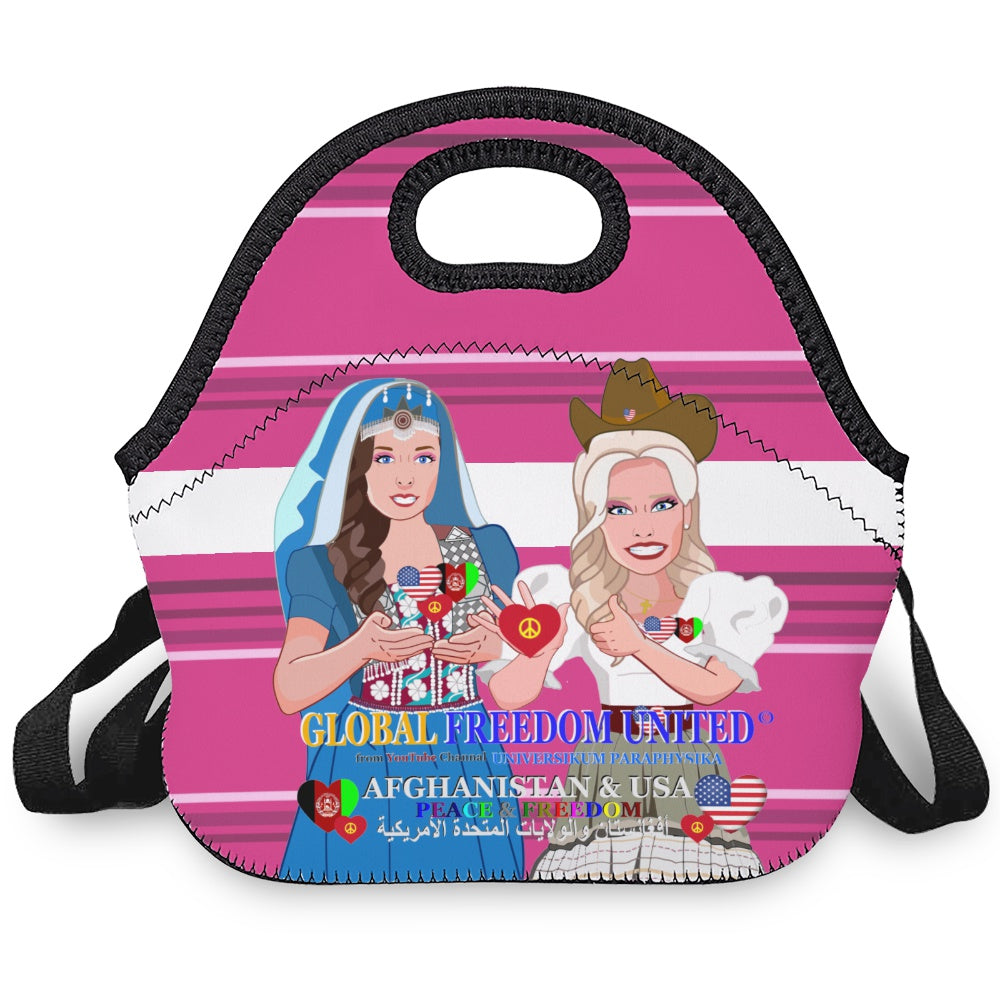 Meal Bag With Strap GLOBAL FREEDOM UNITED© Women AFGHANISTAN & USA Pink