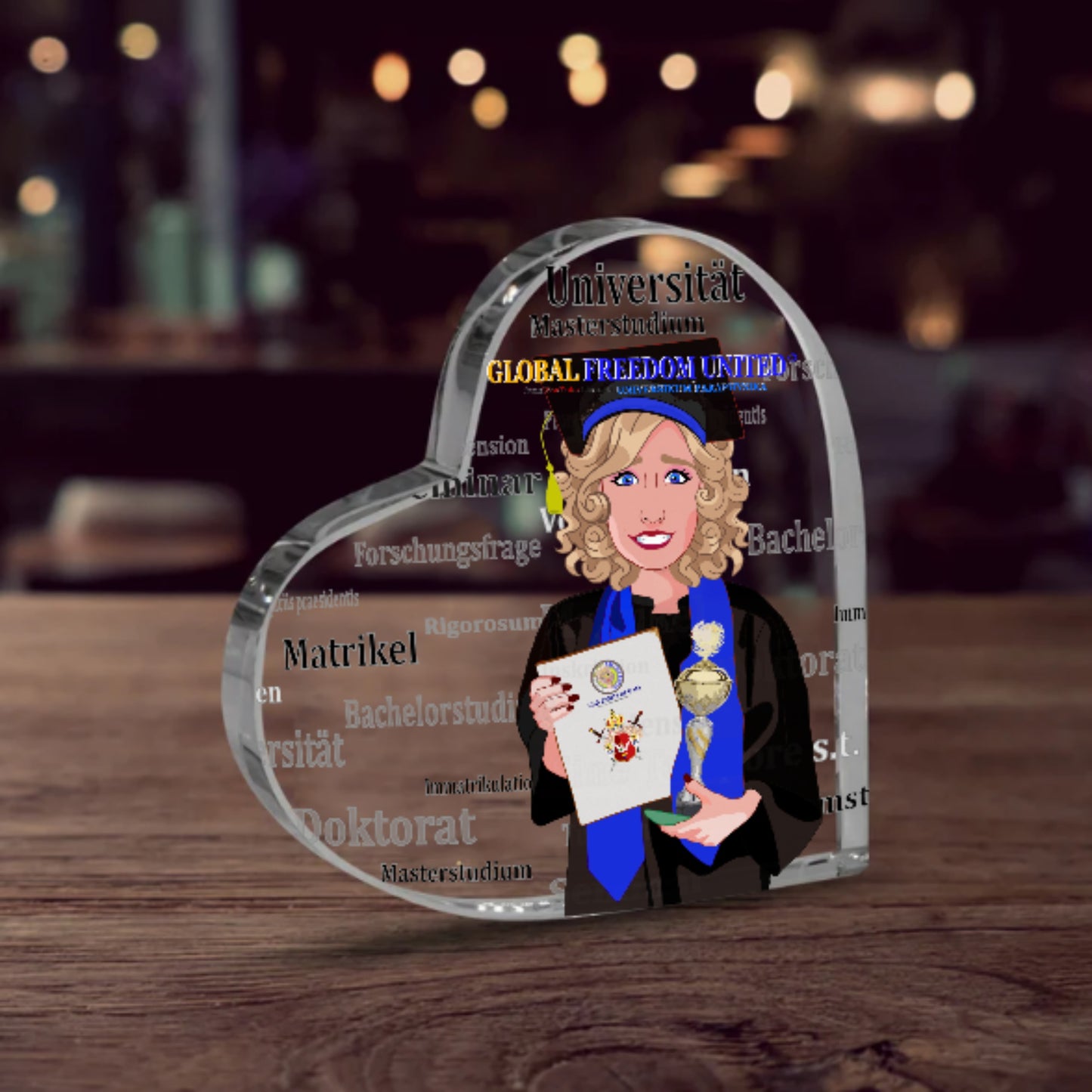 Acryl Heart Global Freedom United Student Girl Blond Hair 2