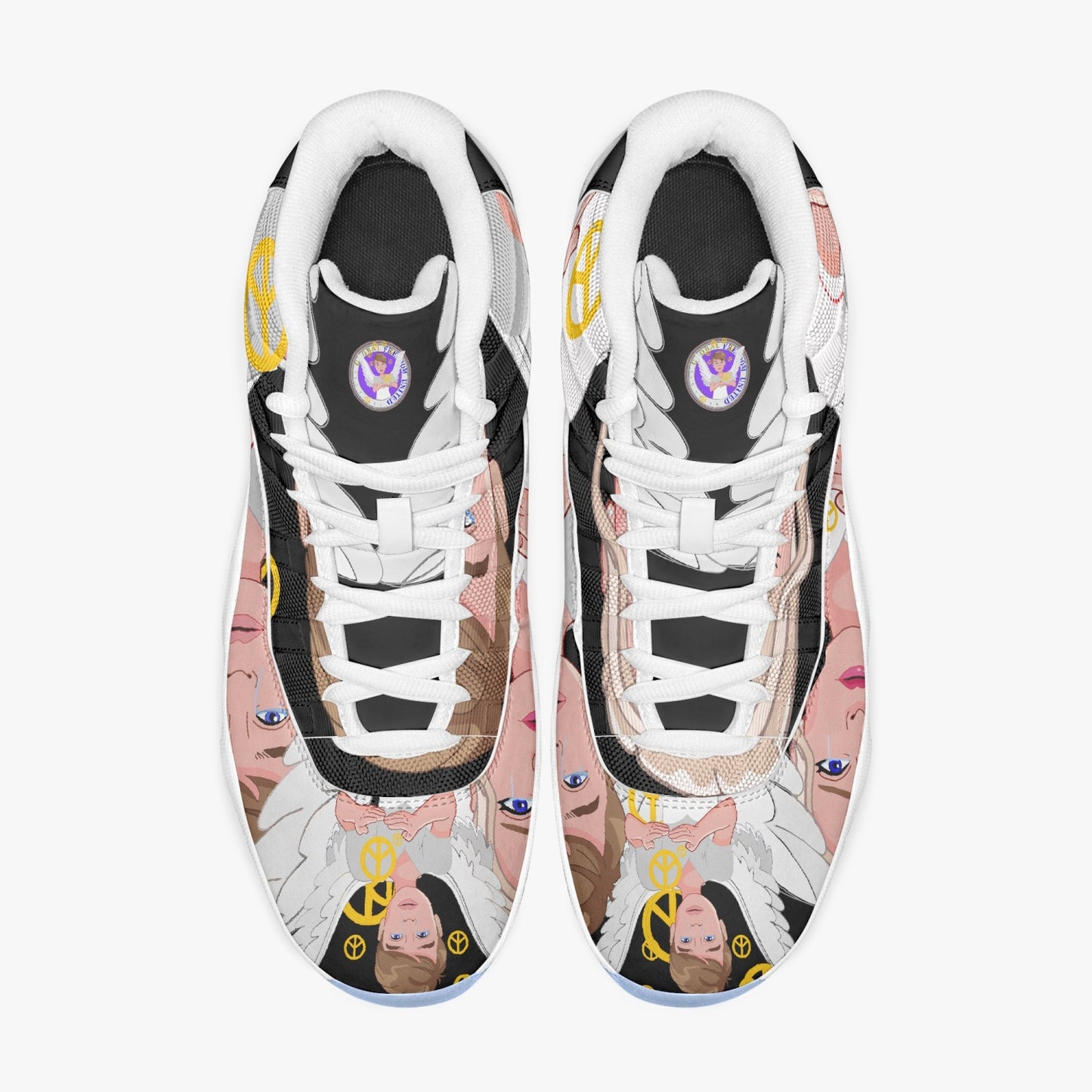 AJ11 Basketball Sneakers -Blue Sole GLOBAL FREEDOM UNITED© ANGEL OF PEACE