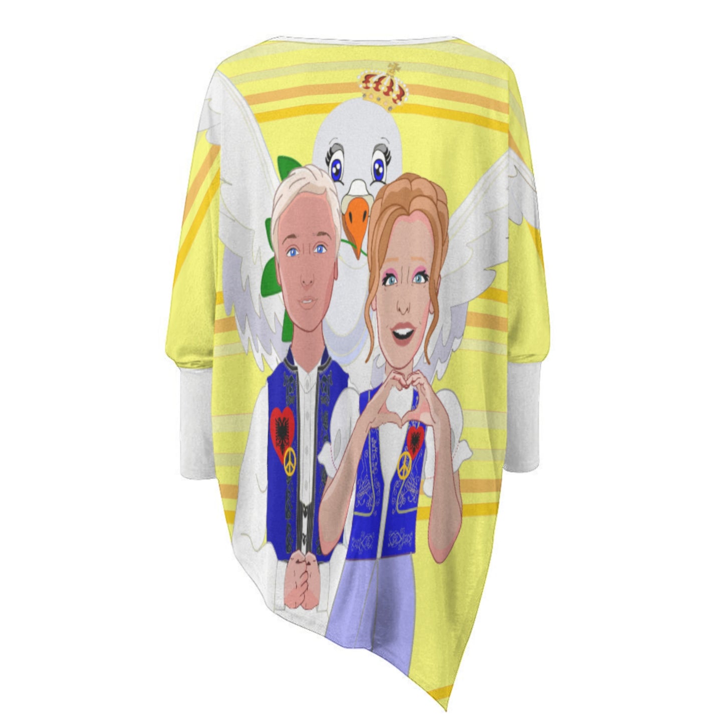 Pullover Long Sleeve T-shirt GLOBAL FREEDOM UNITED© Couple Albania Yellow