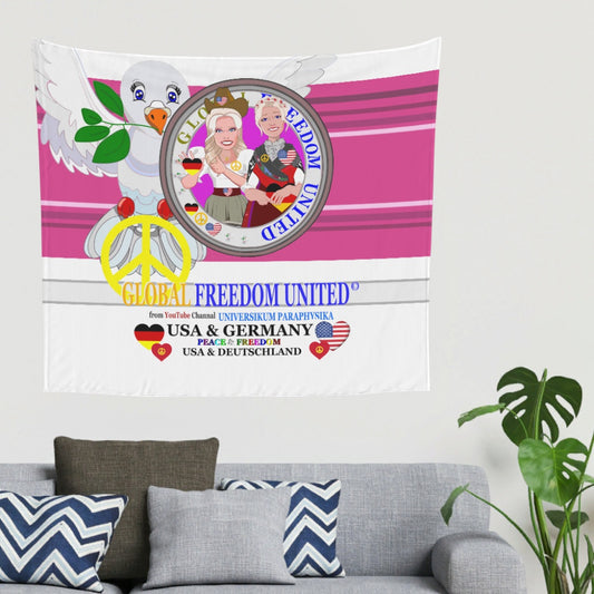 Tapestry Global Freedom United Women Usa & Germany Old Peace Pink