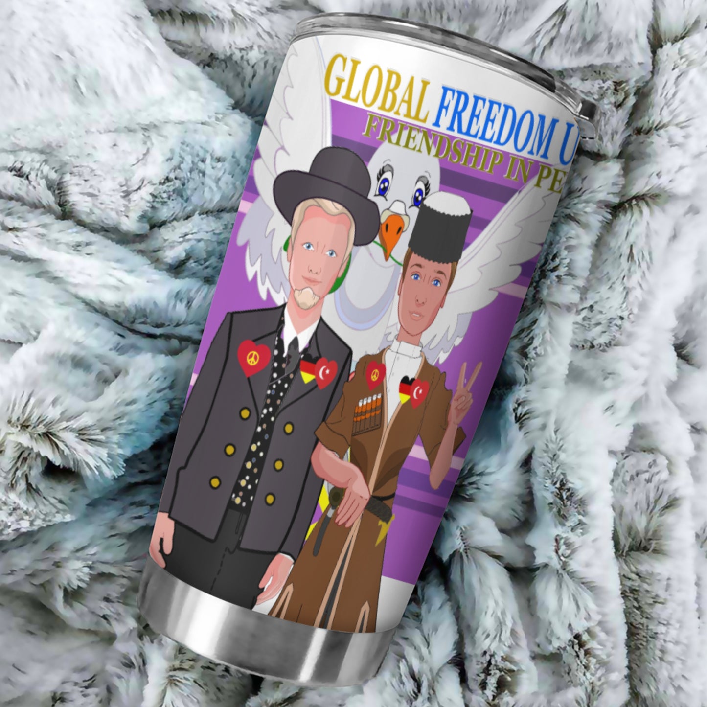 Tumbler Global Freedom United Men Germany & Turkey Old Peace Lilac