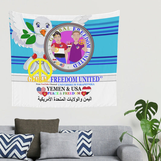 Tapestry Global Freedom United Men Yemen & Usa Old Peace Blue 2