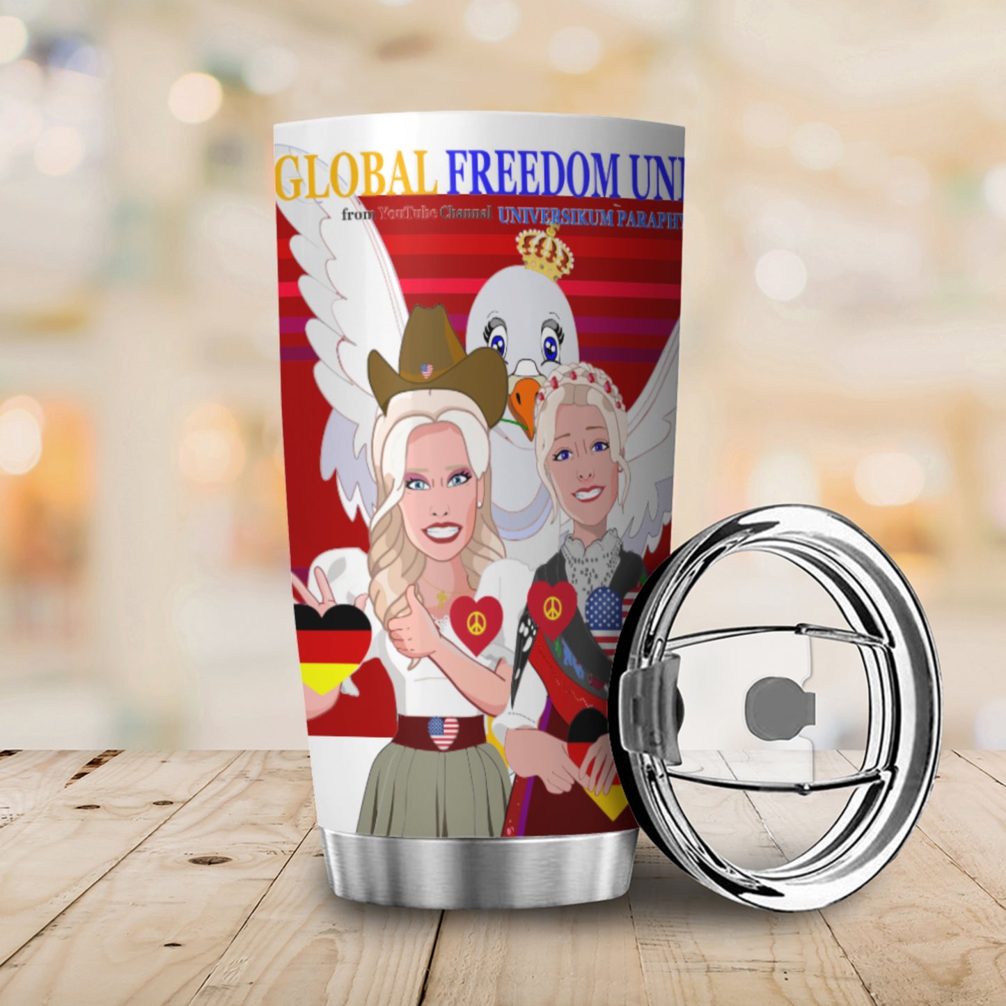 Tumbler Global Freedom United Women Usa & Germany Red