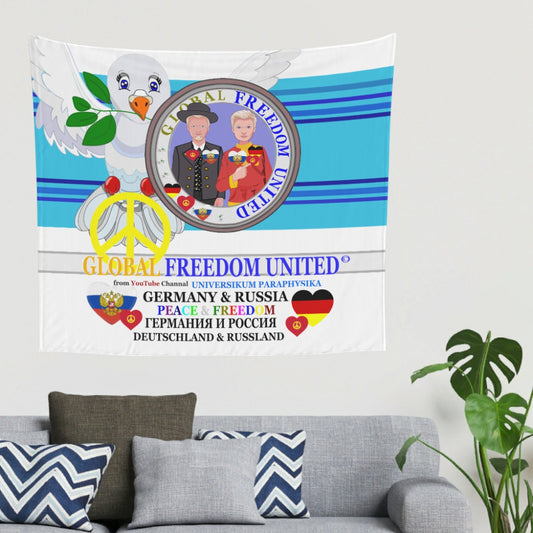 Tapestry Global Freedom United Men Russia & Germany Old Peace Blue 2